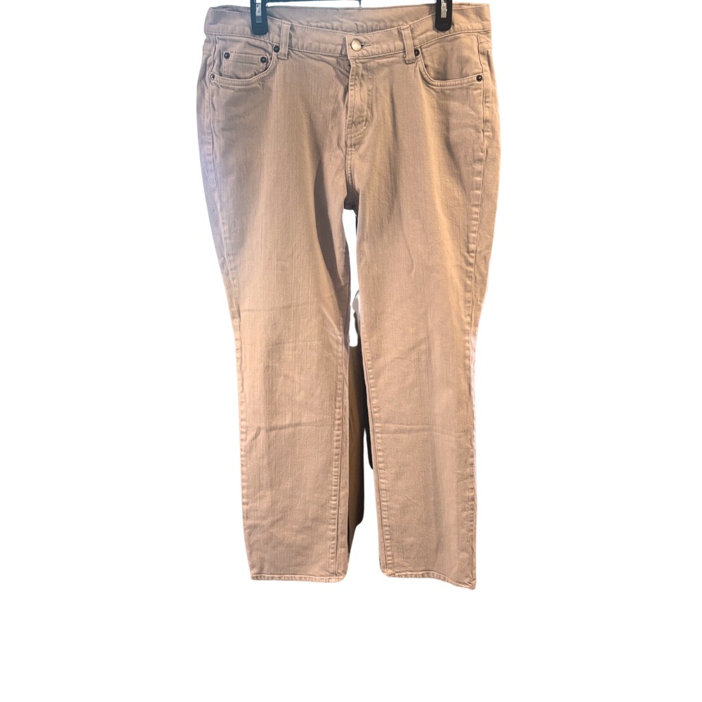 Garnet Hill Women’s Taupe Straight-Leg Denim Jeans Size 14 New
